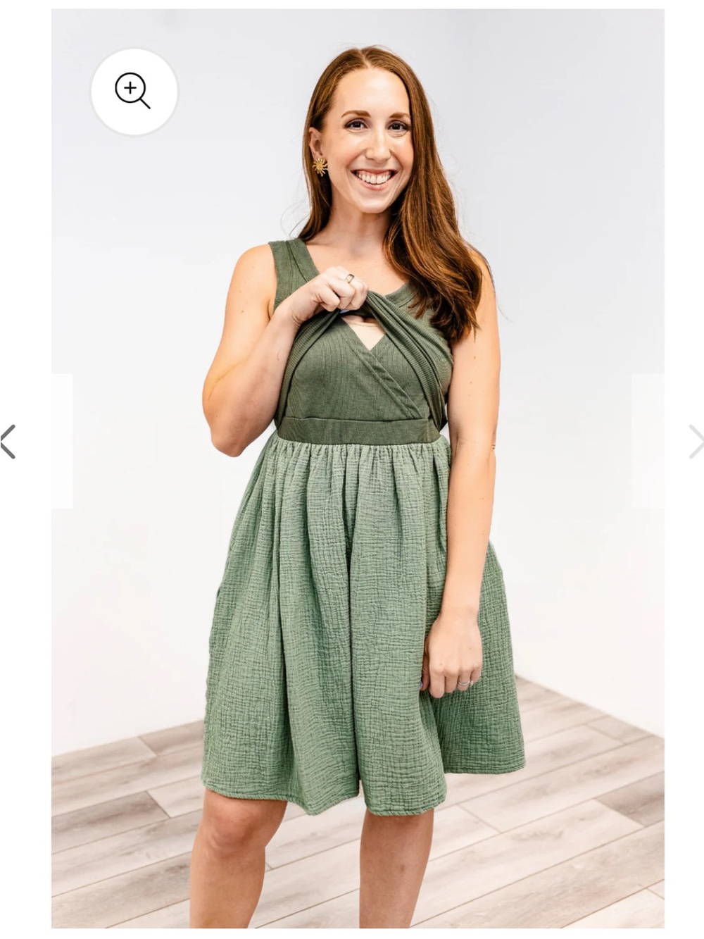 Latched Mama Women’s Sage Green Tank & Gauze Skirt Dress Size Large